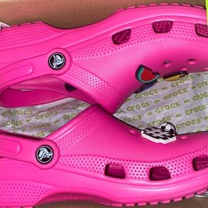 Pink crocs worn once